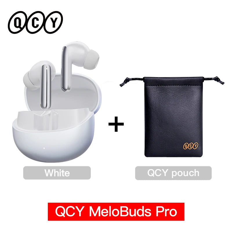 Fone de Ouvido QCY MeloBuds Pro Bluetooth 5.3 Cancelamento de Ruído ANC 46dB Hi-Res LDAC Sensor de Uso 6 Mics Chamadas HD Bateria 34h Multiponto Original