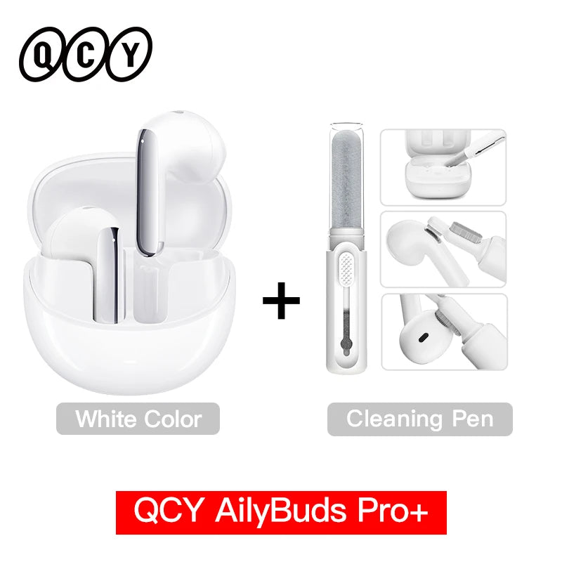 Fone de Ouvido QCY HT10 AilyBuds Pro+ ANC Cancelamento de Ruído Adaptativo Bluetooth 5.3 Hi-Res Áudio LDAC 6 Microfones Chamadas HD Conexão Multiponto Gamer 80ms IPX5