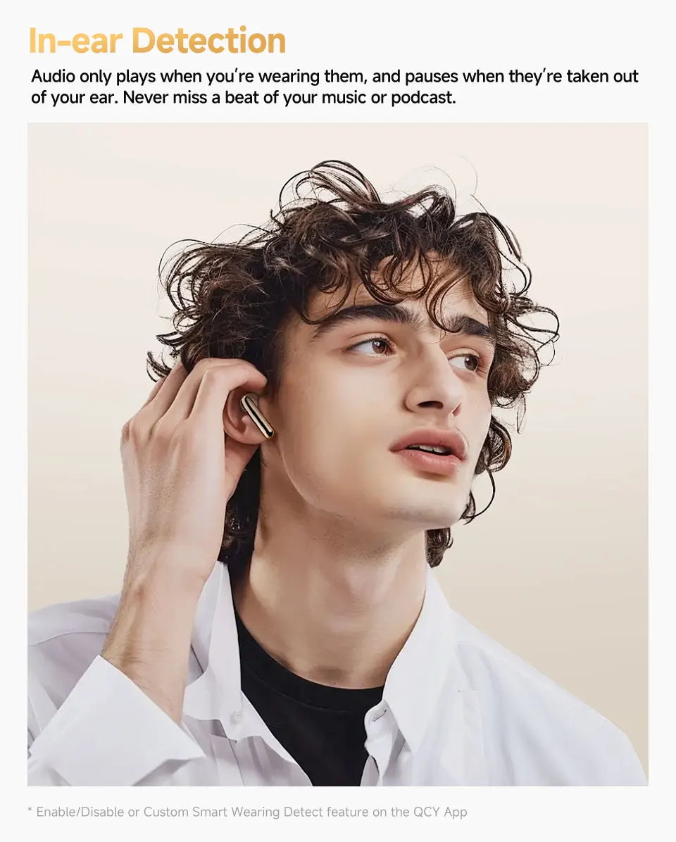 Fone de Ouvido QCY MeloBuds Pro Bluetooth 5.3 Cancelamento de Ruído ANC 46dB Hi-Res LDAC Sensor de Uso 6 Mics Chamadas HD Bateria 34h Multiponto Original