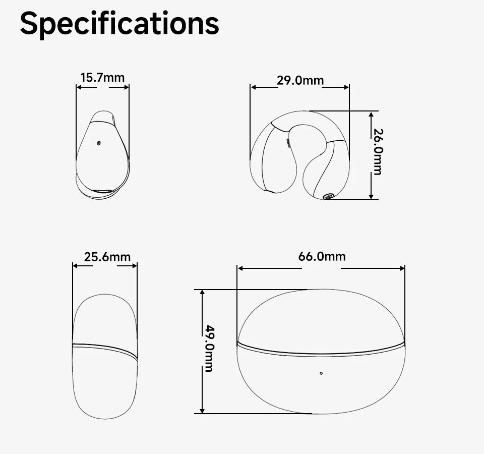 Fone de Ouvido QCY Crossky C30 Bluetooth 5.4 Open Ear Clipe de Orelha Esportivo Estilo Brinco Graves Potentes Conexão Multiponto Bateria 25h IPX4 Original