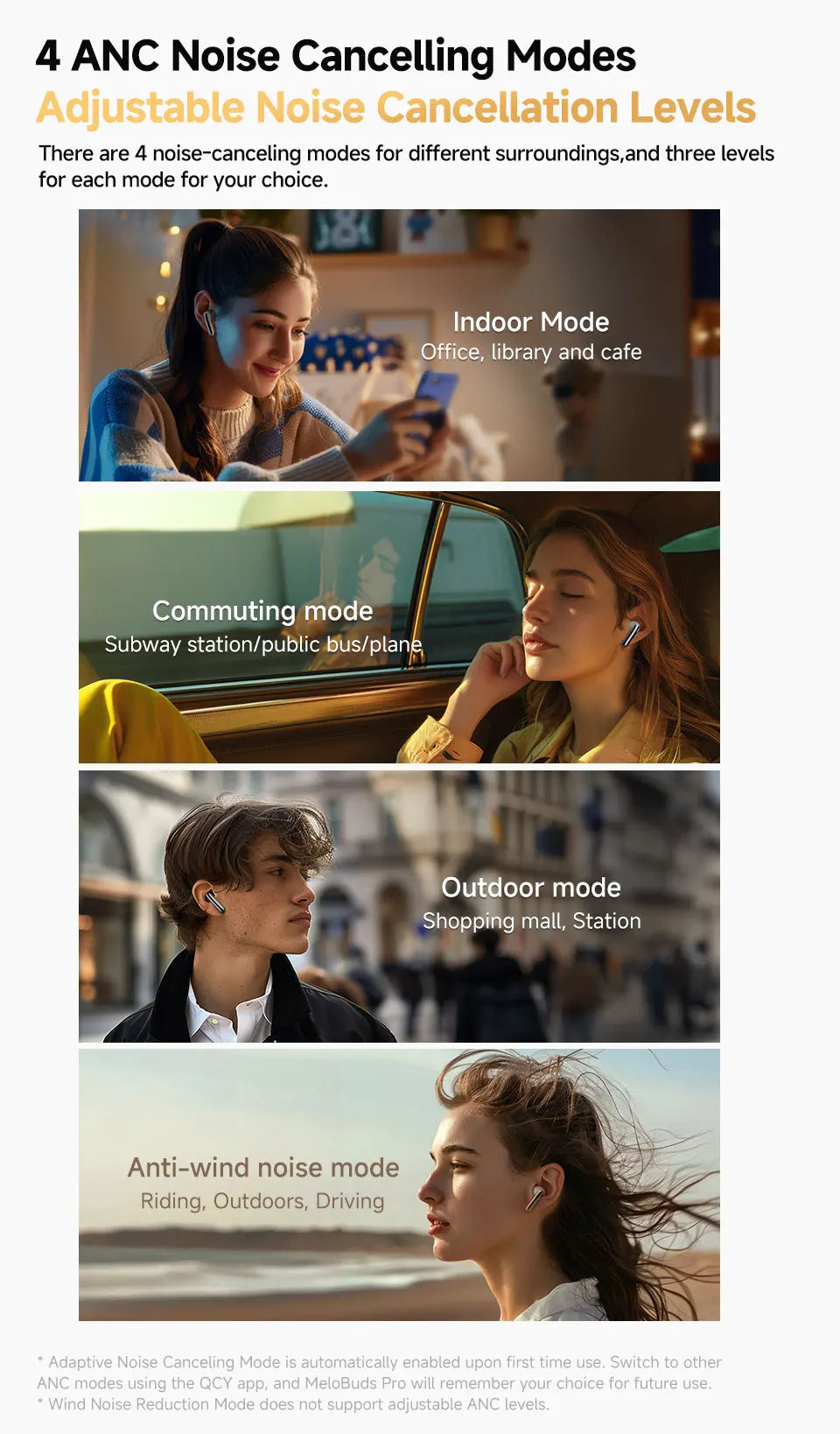 Fone de Ouvido QCY MeloBuds Pro Bluetooth 5.3 Cancelamento de Ruído ANC 46dB Hi-Res LDAC Sensor de Uso 6 Mics Chamadas HD Bateria 34h Multiponto Original