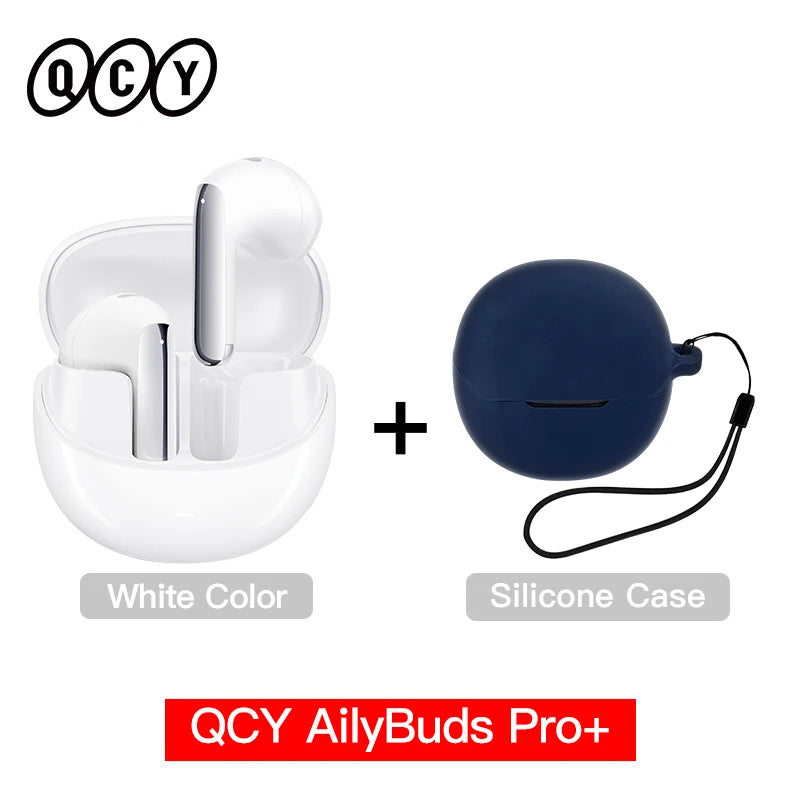 Fone de Ouvido QCY HT10 AilyBuds Pro+ ANC Cancelamento de Ruído Adaptativo Bluetooth 5.3 Hi-Res Áudio LDAC 6 Microfones Chamadas HD Conexão Multiponto Gamer 80ms IPX5