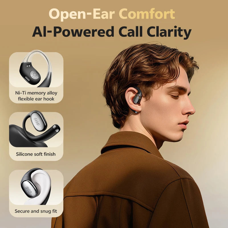 Fone de Ouvido QCY Crossky R70 OWS Bluetooth 6.0 Hi-Res LDAC Esportivo Sem Fio Earhook Bass Boost IPX5