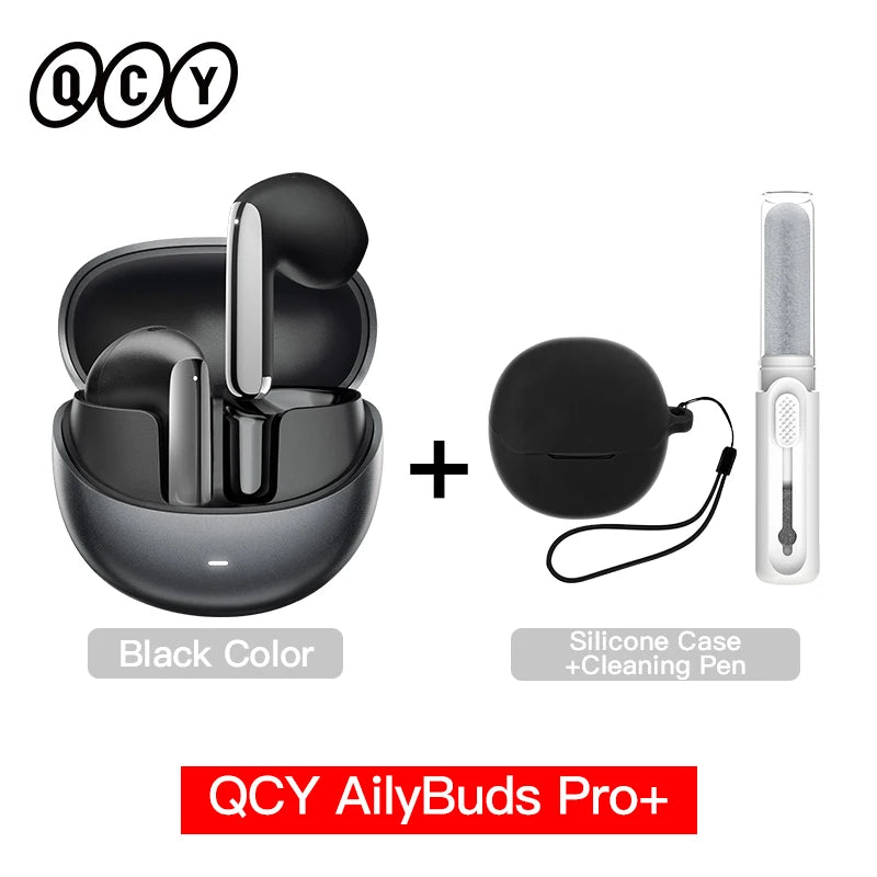 Fone de Ouvido QCY HT10 AilyBuds Pro+ ANC Cancelamento de Ruído Adaptativo Bluetooth 5.3 Hi-Res Áudio LDAC 6 Microfones Chamadas HD Conexão Multiponto Gamer 80ms IPX5