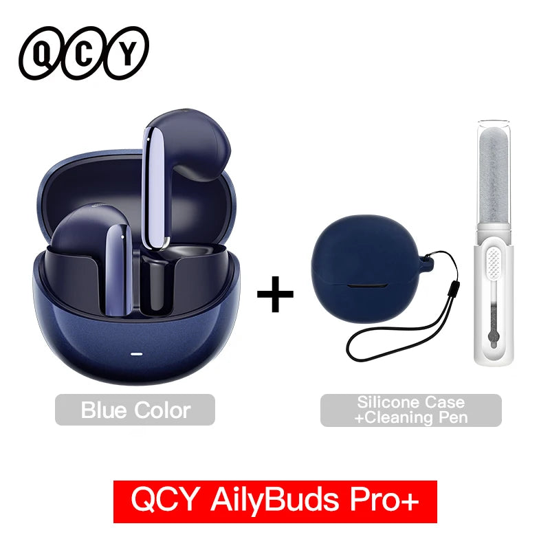 Fone de Ouvido QCY HT10 AilyBuds Pro+ ANC Cancelamento de Ruído Adaptativo Bluetooth 5.3 Hi-Res Áudio LDAC 6 Microfones Chamadas HD Conexão Multiponto Gamer 80ms IPX5