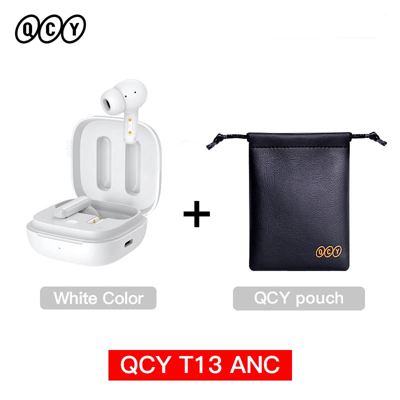 Fone de Ouvido QCY T13 ANC Bluetooth 5.3 Cancelamento de Ruído 28dB 4 Mics ENC Bateria 30h Modo Game Baixa Latência Original QCY