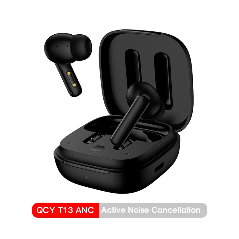 Fone de Ouvido QCY T13 ANC Bluetooth 5.3 Cancelamento de Ruído 28dB 4 Mics ENC Bateria 30h Modo Game Baixa Latência Original QCY
