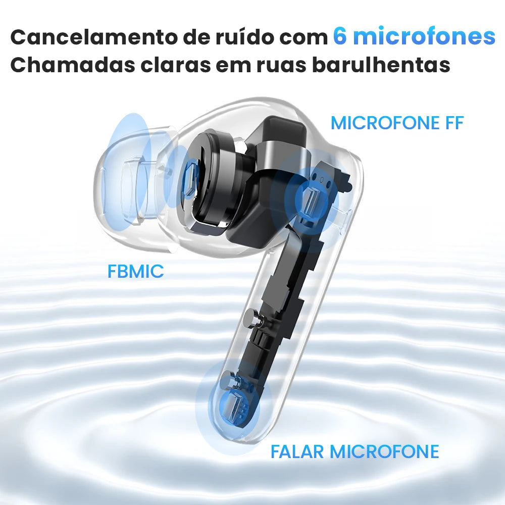 Fone de Ouvido HAYLOU Mori Pro Bluetooth 5.4 Hi-Res LDAC Cancelamento de Ruído ANC -43dB 6 Mics Bateria 28h Original
