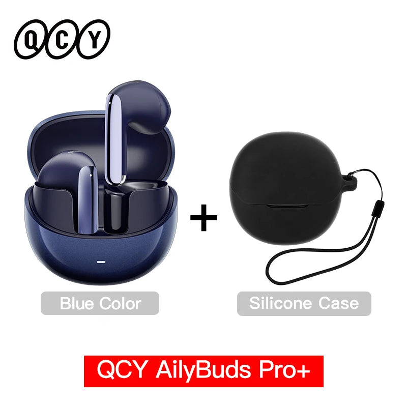 Fone de Ouvido QCY HT10 AilyBuds Pro+ ANC Cancelamento de Ruído Adaptativo Bluetooth 5.3 Hi-Res Áudio LDAC 6 Microfones Chamadas HD Conexão Multiponto Gamer 80ms IPX5
