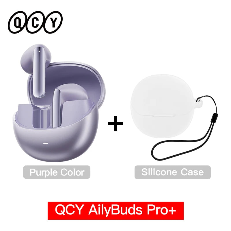 Fone de Ouvido QCY HT10 AilyBuds Pro+ ANC Cancelamento de Ruído Adaptativo Bluetooth 5.3 Hi-Res Áudio LDAC 6 Microfones Chamadas HD Conexão Multiponto Gamer 80ms IPX5