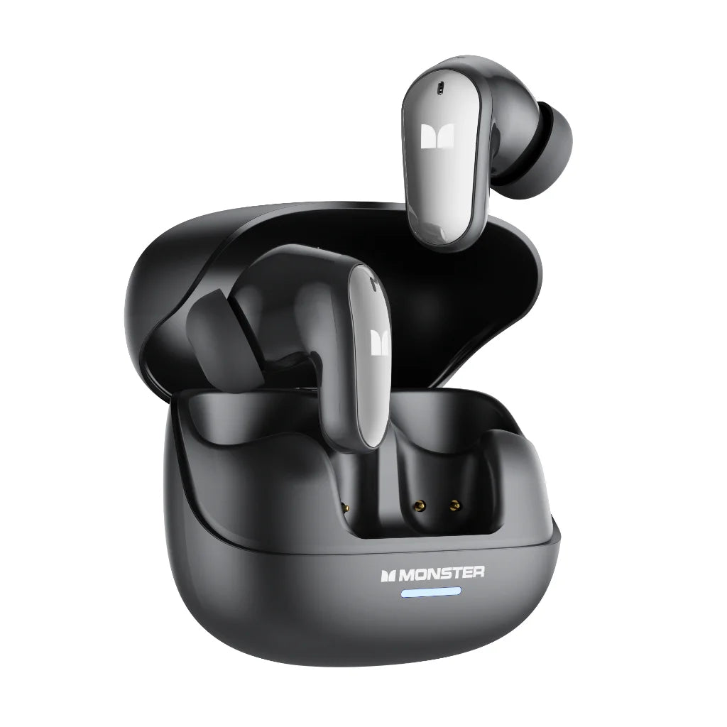 Fone de Ouvido Monster MQT52 TWS Gamer Bluetooth 5.4 Sem Fio HIFI Stereo Bass Driver 13mm Cancelamento de Ruído Chamadas HD Bateria 24h Baixa Latência Original Monster