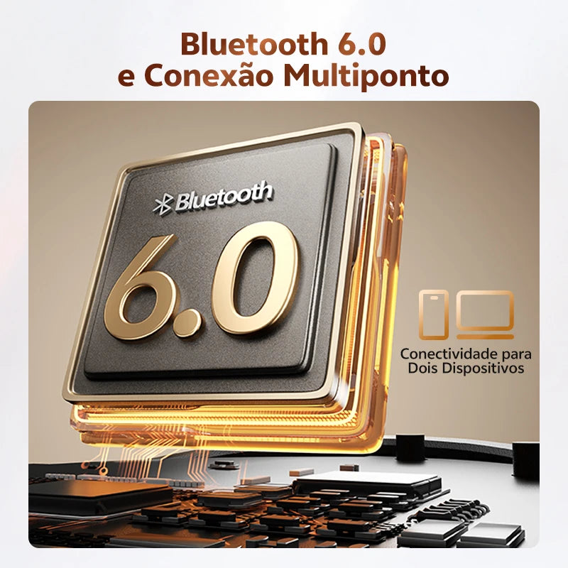 Fone de Ouvido QCY Crossky C50 Bluetooth 6.0 Open Ear Clipe Conforto Esportivo Graves Potentes 4 Mics Chamadas IA Bateria 35h IPX5 Original