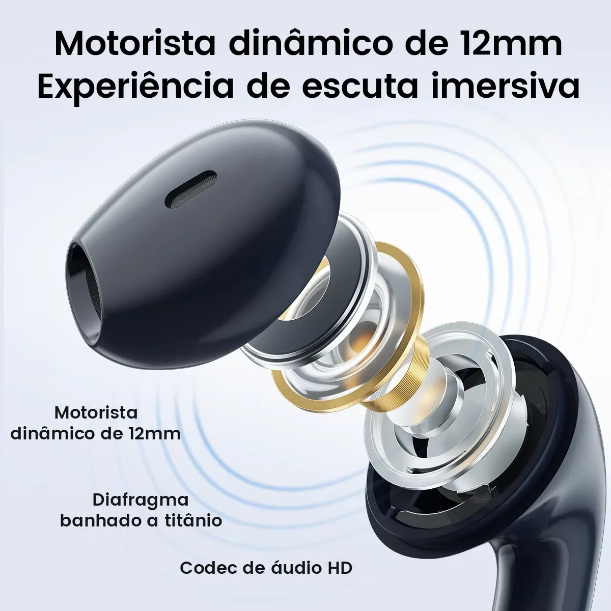 Fone de Ouvido HAYLOU X1 2023 Bluetooth 5.4 Estojo em Metal Driver 12mm Bateria 24h Som HiFi Redução de Ruído ENC Original
