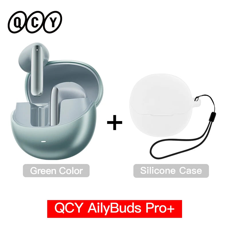 Fone de Ouvido QCY HT10 AilyBuds Pro+ ANC Cancelamento de Ruído Adaptativo Bluetooth 5.3 Hi-Res Áudio LDAC 6 Microfones Chamadas HD Conexão Multiponto Gamer 80ms IPX5