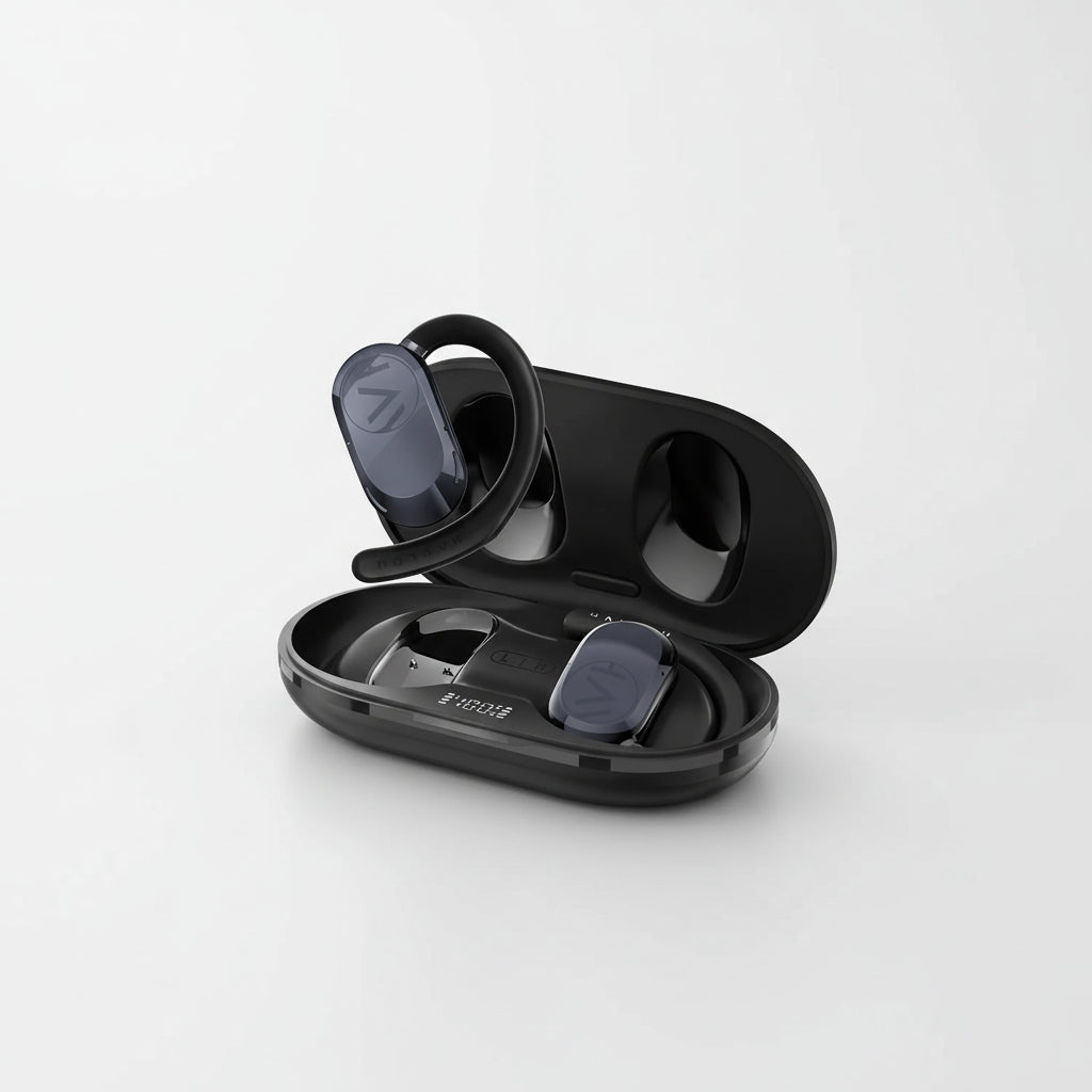 Fone de Ouvido HAYLOU Earhook 1 Open-Ear Bluetooth 5.4 Áudio Espacial 360 Graus Driver 16.2mm Bateria 40h Display LED Original