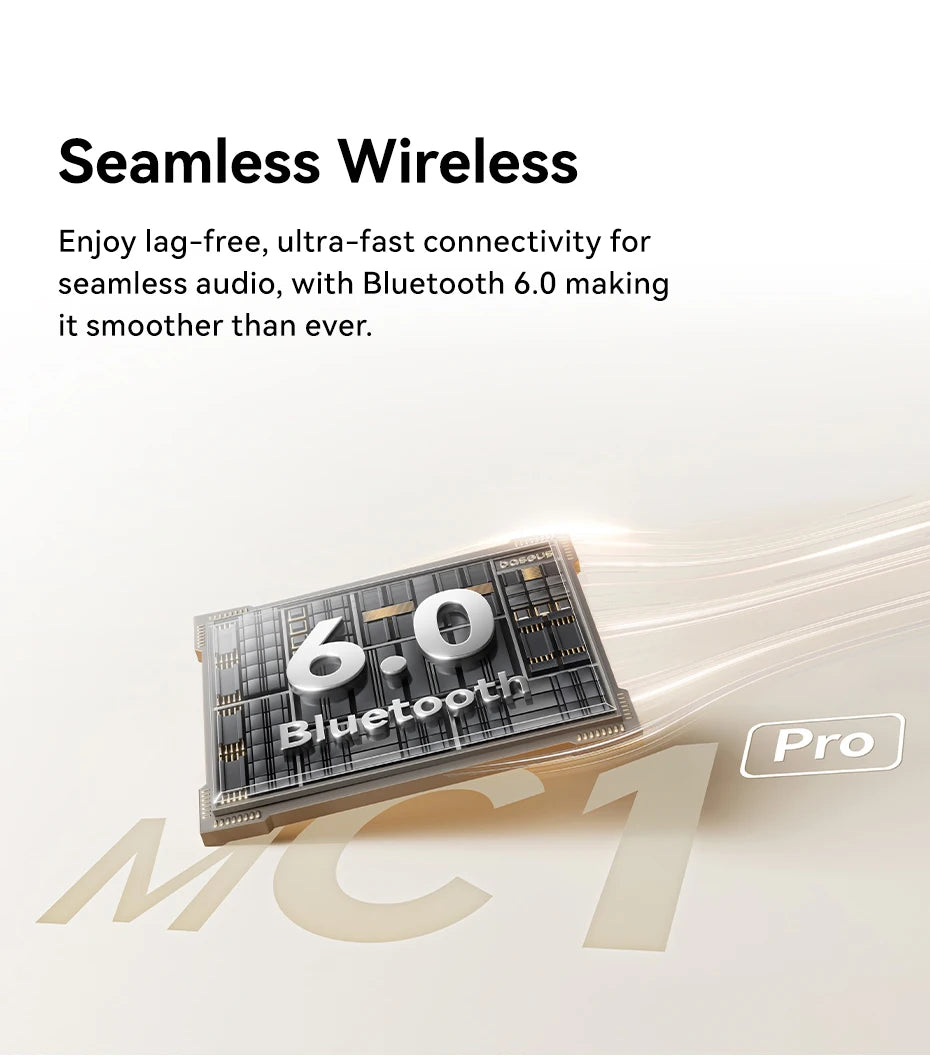 Baseus MC1 Pro Ear Clip Wireless Earphones Bluetooth 6.0 Hi-Res Ultra Open Earbuds earrings 4-Mic ENC Clip on ear buds Headphone