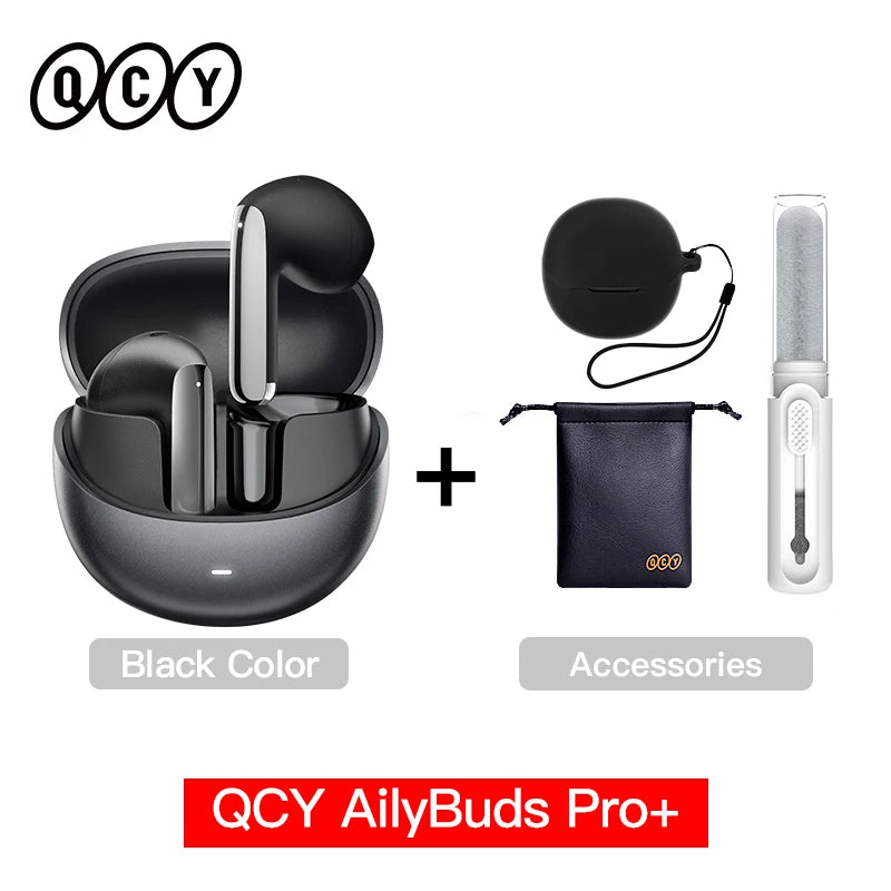 Fone de Ouvido QCY HT10 AilyBuds Pro+ ANC Cancelamento de Ruído Adaptativo Bluetooth 5.3 Hi-Res Áudio LDAC 6 Microfones Chamadas HD Conexão Multiponto Gamer 80ms IPX5