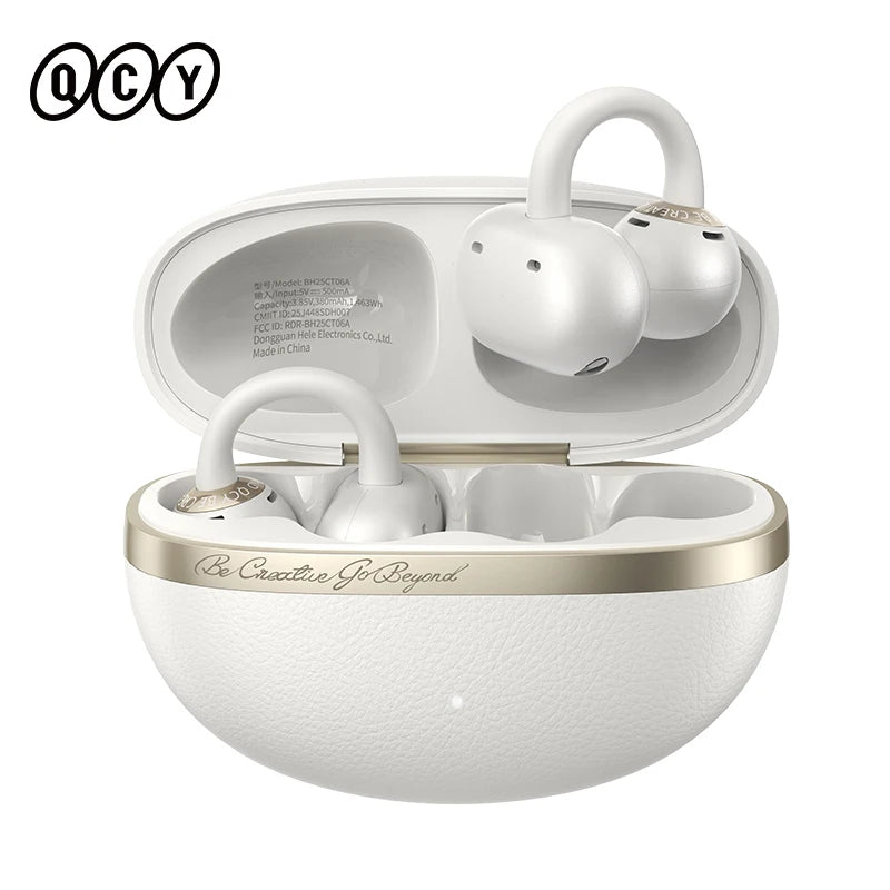 Fone de Ouvido QCY Crossky C50 Bluetooth 6.0 Open Ear Clipe Conforto Esportivo Graves Potentes 4 Mics Chamadas IA Bateria 35h IPX5 Original