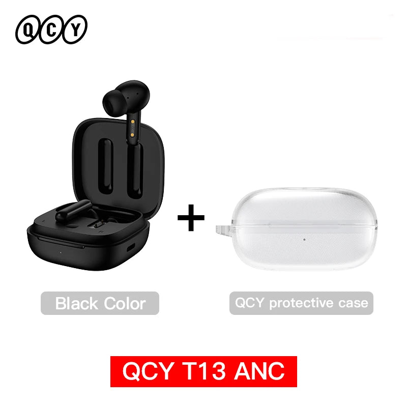 Fone de Ouvido QCY T13 ANC Bluetooth 5.3 Cancelamento de Ruído 28dB 4 Mics ENC Bateria 30h Modo Game Baixa Latência Original QCY