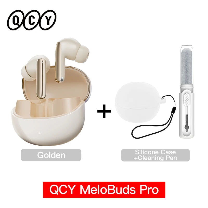 Fone de Ouvido QCY MeloBuds Pro Bluetooth 5.3 Cancelamento de Ruído ANC 46dB Hi-Res LDAC Sensor de Uso 6 Mics Chamadas HD Bateria 34h Multiponto Original