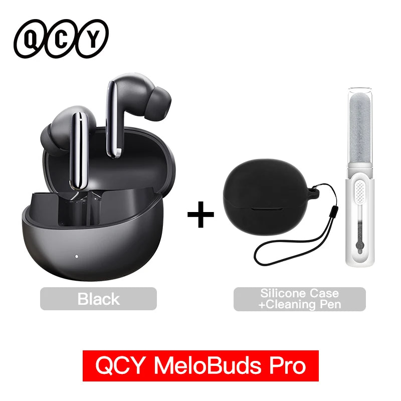 Fone de Ouvido QCY MeloBuds Pro Bluetooth 5.3 Cancelamento de Ruído ANC 46dB Hi-Res LDAC Sensor de Uso 6 Mics Chamadas HD Bateria 34h Multiponto Original