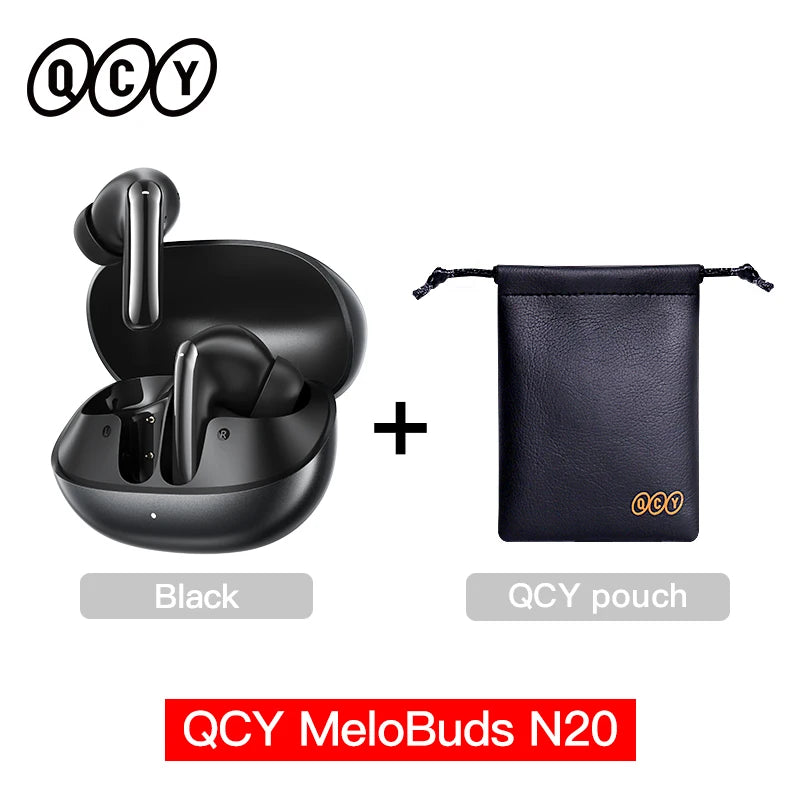 Fone de Ouvido QCY MeloBuds N20 HT20 Bluetooth 6.0 Cancelamento de Ruído Ativo ANC -50dB 6 Microfones Chamadas HD Driver 13mm Bateria 40h Gamer Baixa Latência IPX4 Original