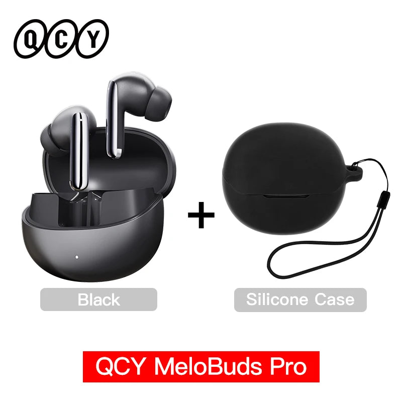 Fone de Ouvido QCY MeloBuds Pro Bluetooth 5.3 Cancelamento de Ruído ANC 46dB Hi-Res LDAC Sensor de Uso 6 Mics Chamadas HD Bateria 34h Multiponto Original