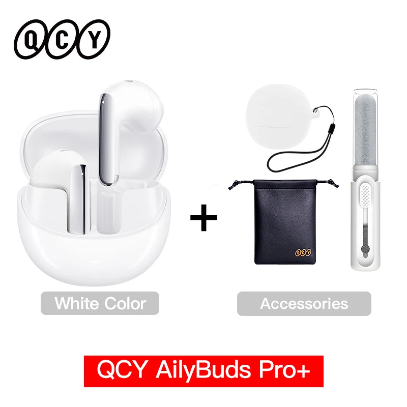 Fone de Ouvido QCY HT10 AilyBuds Pro+ ANC Cancelamento de Ruído Adaptativo Bluetooth 5.3 Hi-Res Áudio LDAC 6 Microfones Chamadas HD Conexão Multiponto Gamer 80ms IPX5