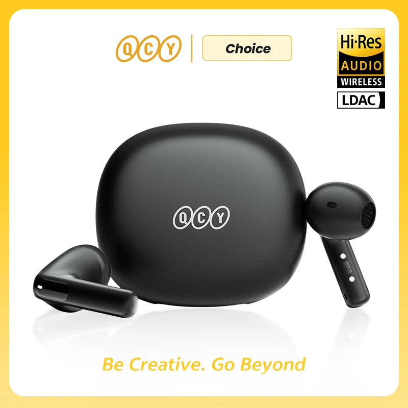 Fone de Ouvido QCY AilyBuds E10 Bluetooth 5.4 Hi-Res Áudio LDAC Som Espacial 360 Graus Gamer Baixa Latência 68ms Conexão Multiponto 4 Microfones Chamadas HD Bateria 27h