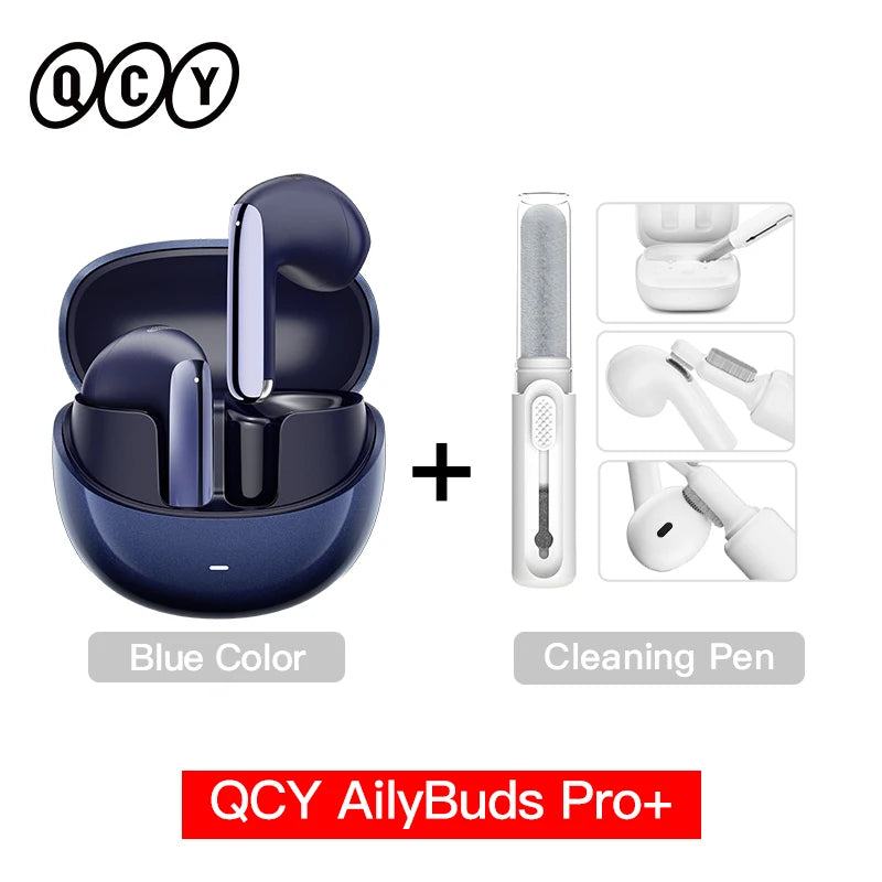 Fone de Ouvido QCY HT10 AilyBuds Pro+ ANC Cancelamento de Ruído Adaptativo Bluetooth 5.3 Hi-Res Áudio LDAC 6 Microfones Chamadas HD Conexão Multiponto Gamer 80ms IPX5