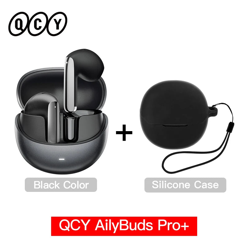 Fone de Ouvido QCY HT10 AilyBuds Pro+ ANC Cancelamento de Ruído Adaptativo Bluetooth 5.3 Hi-Res Áudio LDAC 6 Microfones Chamadas HD Conexão Multiponto Gamer 80ms IPX5