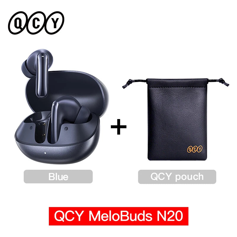Fone de Ouvido QCY MeloBuds N20 HT20 Bluetooth 6.0 Cancelamento de Ruído Ativo ANC -50dB 6 Microfones Chamadas HD Driver 13mm Bateria 40h Gamer Baixa Latência IPX4 Original