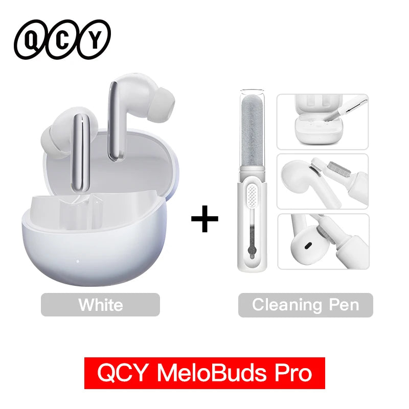 Fone de Ouvido QCY MeloBuds Pro Bluetooth 5.3 Cancelamento de Ruído ANC 46dB Hi-Res LDAC Sensor de Uso 6 Mics Chamadas HD Bateria 34h Multiponto Original