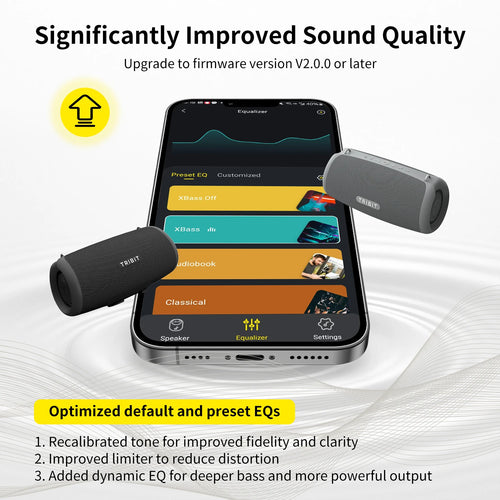 Caixa de Som Tribit StormBox Lava 80W Bluetooth 5.4 Bass 43Hz Bateria 24h IP67 À Prova D'água Powerbank TWS Original